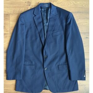 Lauren Ralph Lauren Blazer Mens Navy 100% Wool Blend Sport Jacket Two Button 42L